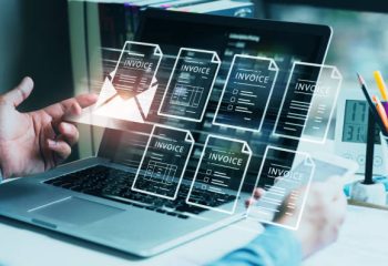 Financial report and banking management with E invoice bill.digital nline statements.c2c online money payment concepts