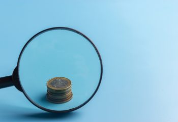 A bunch of small coins. small budget concept